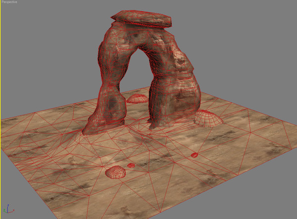 arch structure terrain 3d max - Delicate Arch Rock by PolyPro