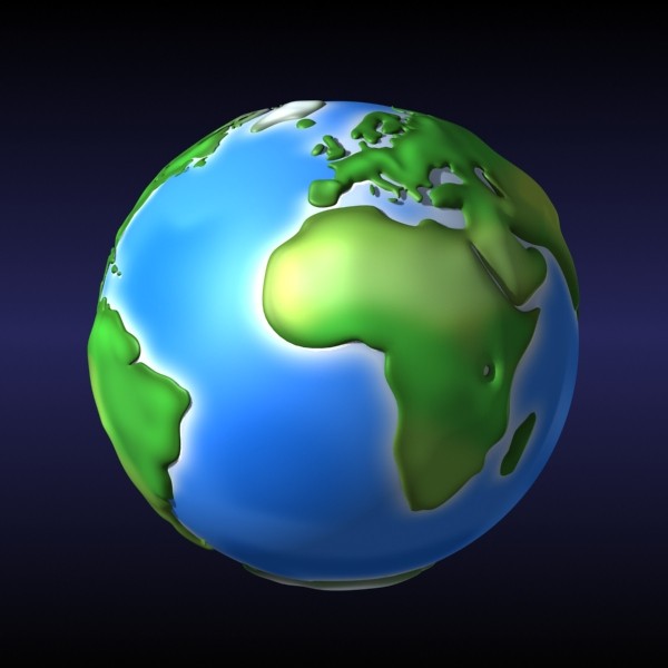 3d model cartoon earth continents - Toon Earth... by Denys Almaral