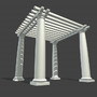 low high poly pergola Roman Tuscan with normal map