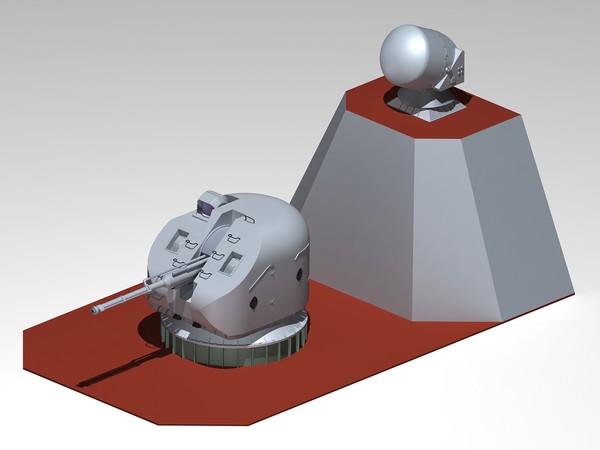 ak-176 76 mm shipborne 3d model - AK-176, 76 mm shipborne automatic gun mount by selena3D