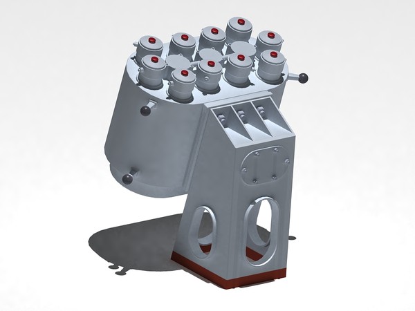 pk-10 120mm ship-borne decoy 3d max - PK-10, 120mm ship-borne decoy dispenser system. by selena3D