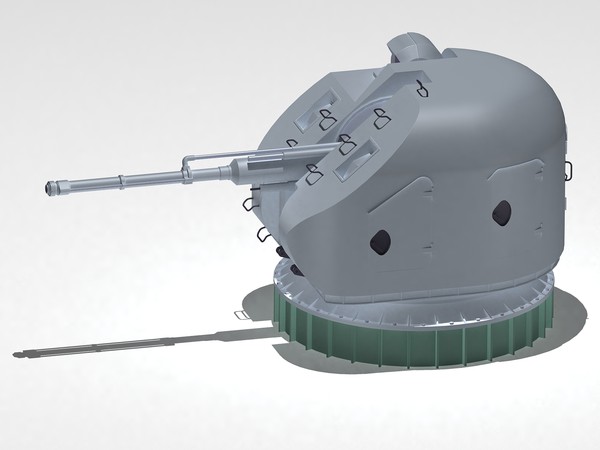 ak-176 76 mm shipborne 3d model - AK-176, 76 mm shipborne automatic gun mount by selena3D