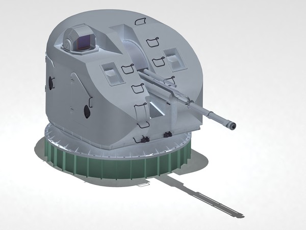 ak-176 76 mm shipborne 3d model - AK-176, 76 mm shipborne automatic gun mount by selena3D