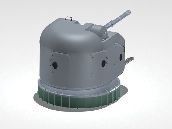 ak-176 76 mm shipborne 3d model - AK-176, 76 mm shipborne automatic gun mount by selena3D
