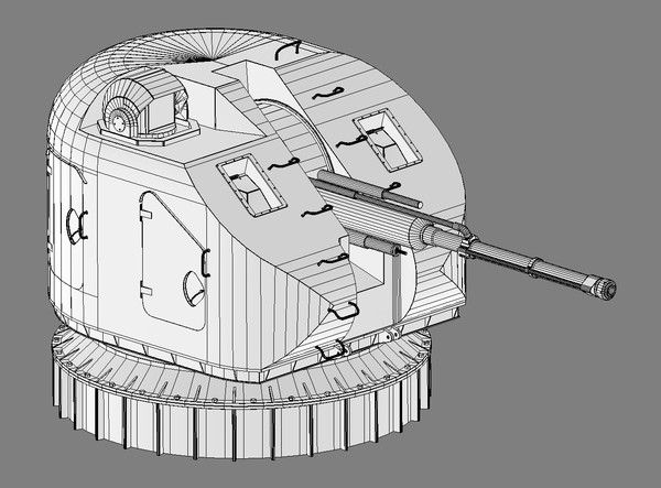 ak-176 76 mm shipborne 3d model - AK-176, 76 mm shipborne automatic gun mount by selena3D