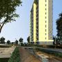 3d modern apartment building