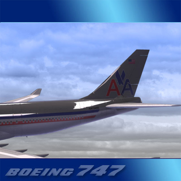 747-400 airliner american 747 jumbo 3d 3ds - Boeing 747-400 Airliner (American Airlines) by PerspectX