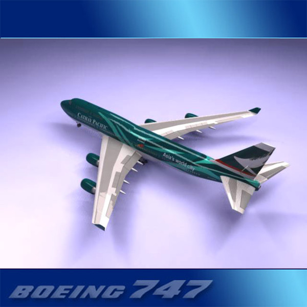 3d airliner chinese 747 - Boeing 747-400 Airliner (Cathay) by PerspectX