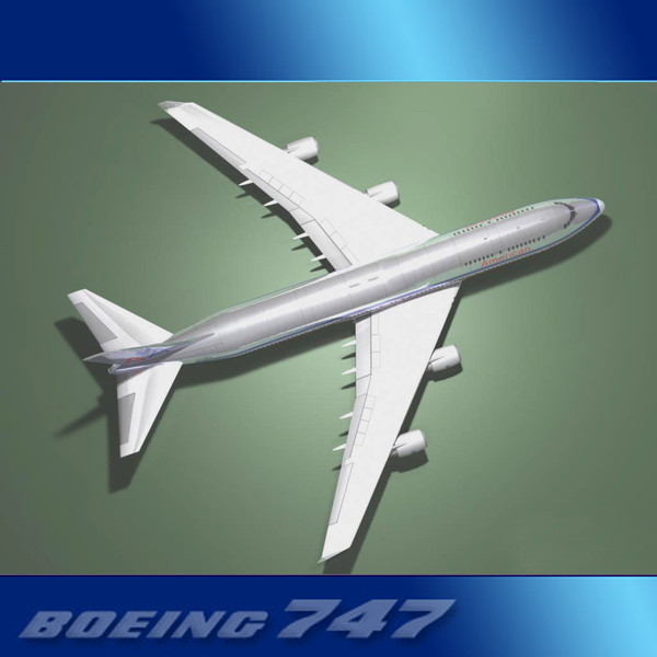 747-400 airliner american 747 jumbo 3d 3ds - Boeing 747-400 Airliner (American Airlines) by PerspectX