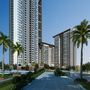 3d modern apartment building