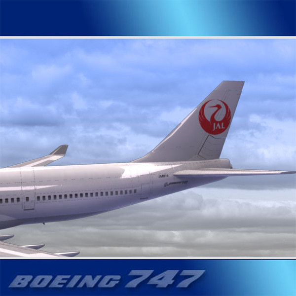 3d model 747-400 airliner jal 747 jumbo - Boeing 747-400 Airliner (JAL) by PerspectX