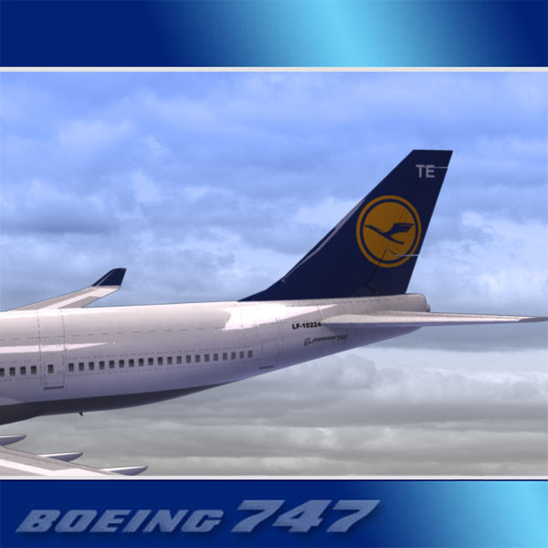 747-400 airliner lufthansa 747 jumbo 3d model - Boeing 747-400 Airliner (Lufthansa) by PerspectX