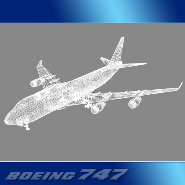 3d model 747-400 airliner jal 747 jumbo - Boeing 747-400 Airliner (JAL) by PerspectX