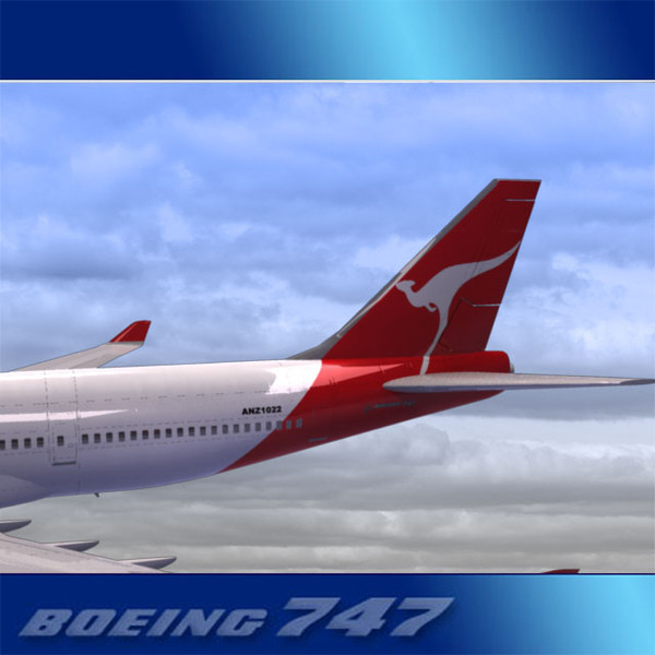 747-400 airliner qantas 747 jumbo 3d lwo - Boeing 747-400 Airliner (Qantas) by PerspectX
