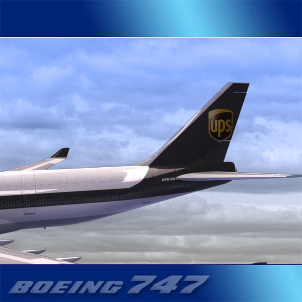 max 747-400 airliner ups 747 jumbo - Boeing 747-400 Airliner (UPS) by PerspectX