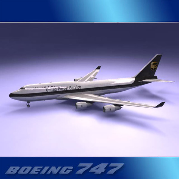 max 747-400 airliner ups 747 jumbo - Boeing 747-400 Airliner (UPS) by PerspectX
