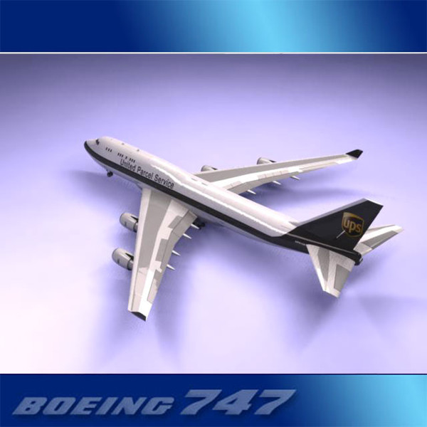 max 747-400 airliner ups 747 jumbo - Boeing 747-400 Airliner (UPS) by PerspectX