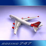 3d 747-400 airliner virgin 747 jumbo model