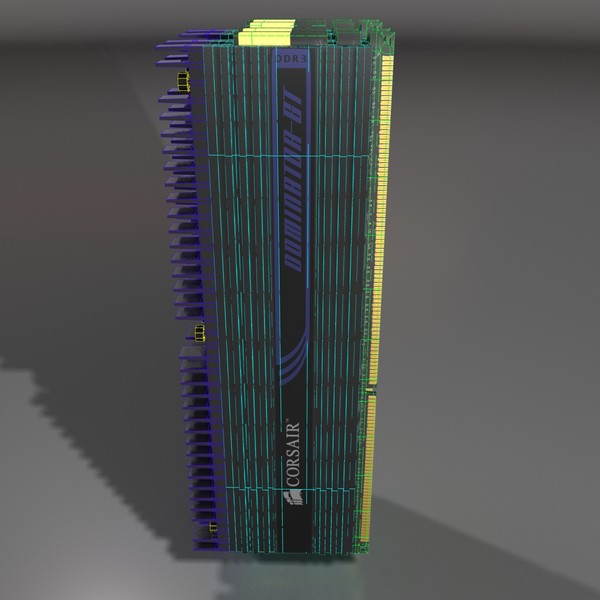 3d model corsair dominator 8gb dual - Corsair Dominator 8GB Dual Channel DDR3 Kit (2 x 4GB) by The Freak Factory