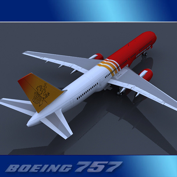 757-200 757s 3ds - Boeing 757-200 Low Poly... by PerspectX