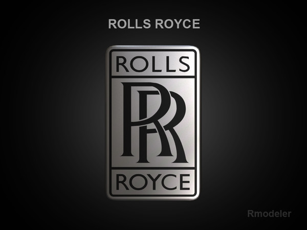 logo rollsroyce 3d model - RollsRoyce 3d Logo by Serega Rozhnov