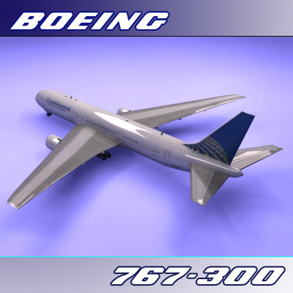 3d model of 767-300 continental airlines - Boeing 767-300 (Continental)... by PerspectX