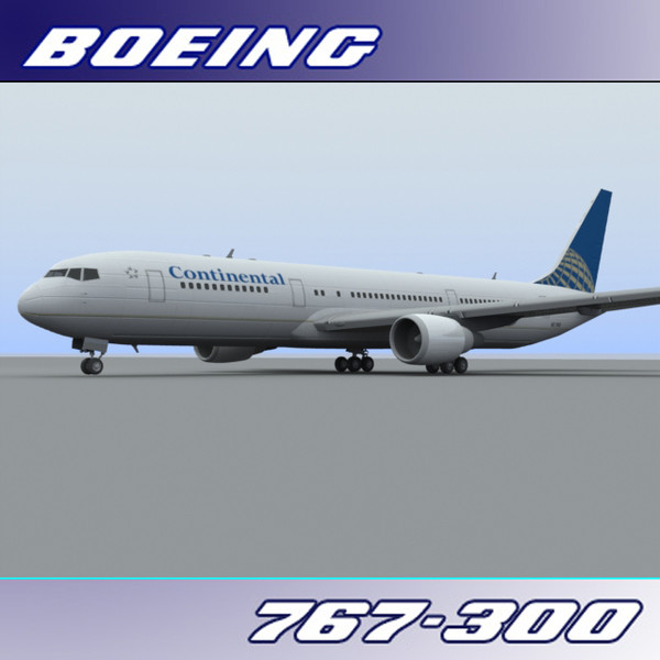 3d model of 767-300 continental airlines - Boeing 767-300 (Continental)... by PerspectX
