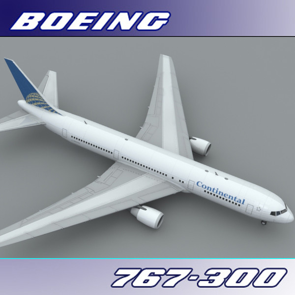 3d model of 767-300 continental airlines - Boeing 767-300 (Continental)... by PerspectX