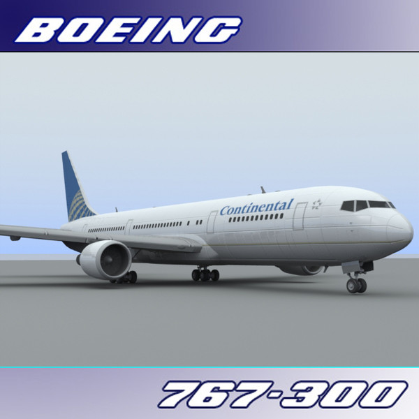 3d model of 767-300 continental airlines - Boeing 767-300 (Continental)... by PerspectX