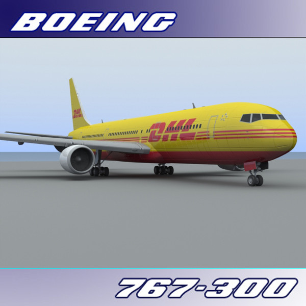 767-300 dhl c4d - Boeing 767-300 (DHL) by PerspectX