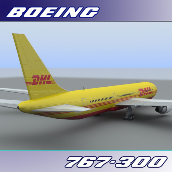 767-300 dhl c4d - Boeing 767-300 (DHL) by PerspectX