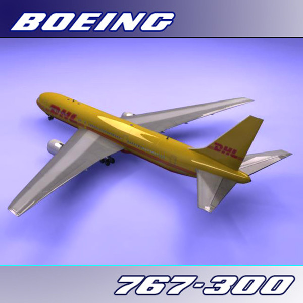 767-300 dhl c4d - Boeing 767-300 (DHL) by PerspectX