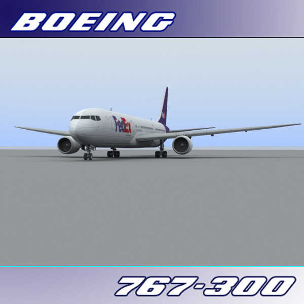 767 767-300 freight 3d 3ds - Boeing 767-300 (Fed EX)... by PerspectX