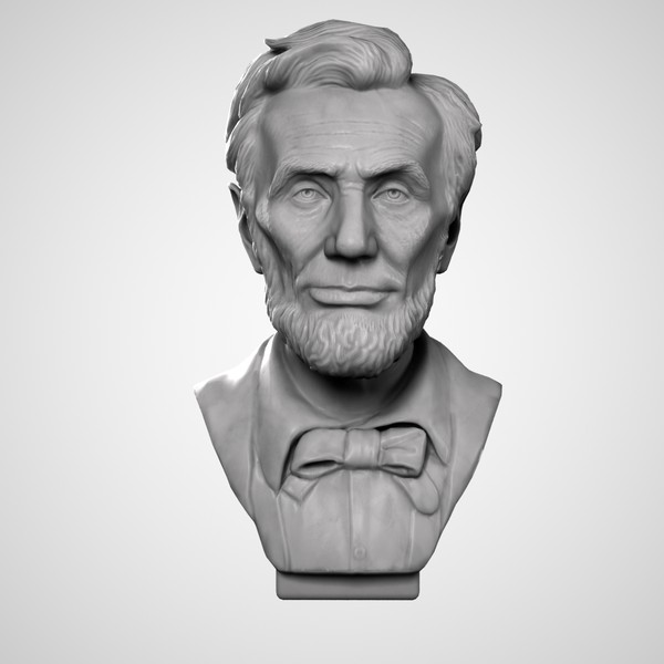 decorative bust abraham 3d max - Abraham Lincoln Bust by clay master