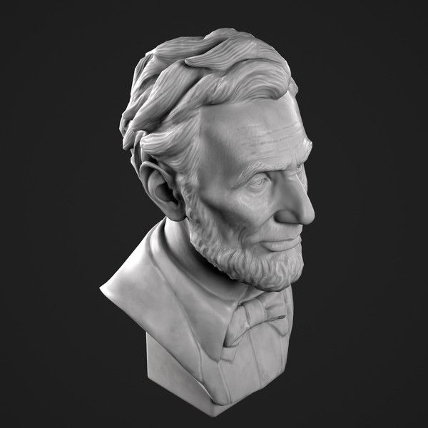 decorative bust abraham 3d max - Abraham Lincoln Bust by clay master