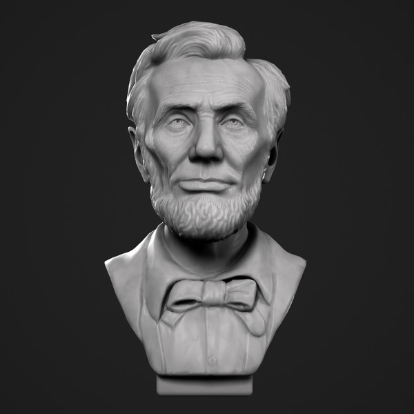 decorative bust abraham 3d max - Abraham Lincoln Bust by clay master
