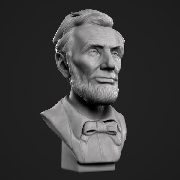 decorative bust abraham 3d max - Abraham Lincoln Bust by clay master