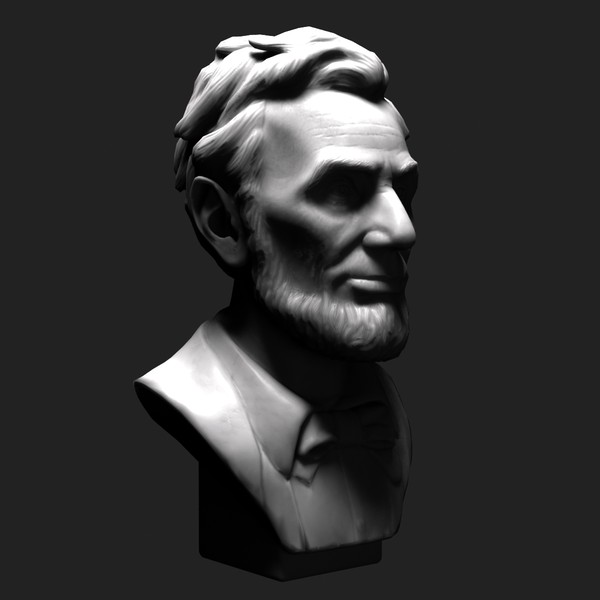decorative bust abraham 3d max - Abraham Lincoln Bust by clay master