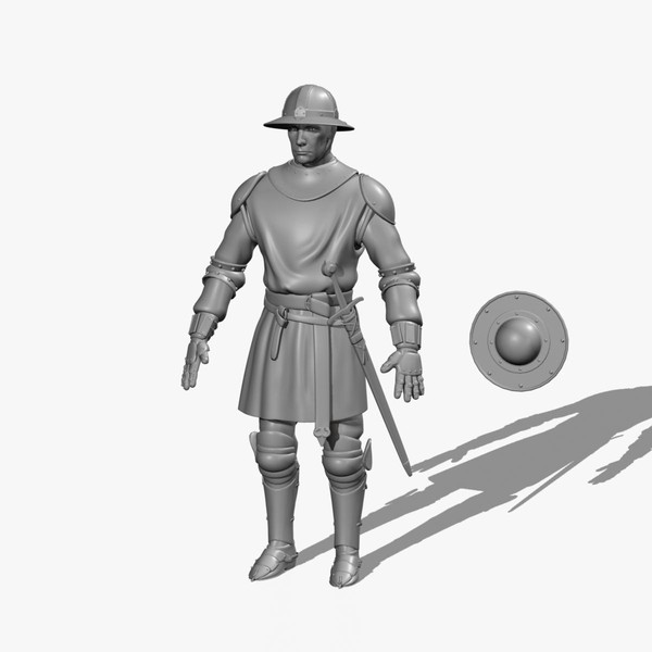 3d foot medieval sword soldiers model - Medieval Foot Soldier Infantry... by fishzombie