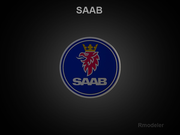 logo saab 3d 3ds - Saab 3d Logo by Serega Rozhnov