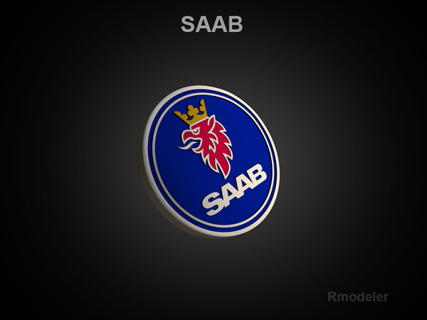 logo saab 3d 3ds - Saab 3d Logo by Serega Rozhnov