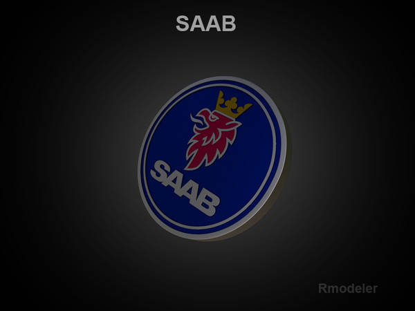 logo saab 3d 3ds - Saab 3d Logo by Serega Rozhnov