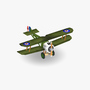 3d sopwith camel low-poly fighter model