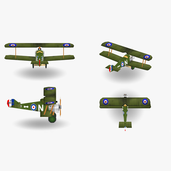 3d sopwith camel low-poly fighter model - Sopwith Camel Low-Poly by BjBachperson7