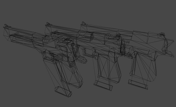 desert eagle 3d 3ds - Desert Eagle low poly by game assets