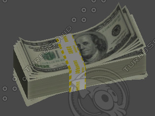 cash stack 3d model - Cash Stack by kingcocaine
