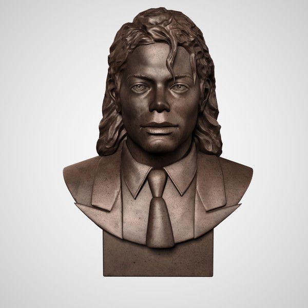 decorative bust michael jackson 3d model - Michael Jackson Bust by clay master