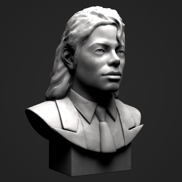 decorative bust michael jackson 3d model - Michael Jackson Bust by clay master