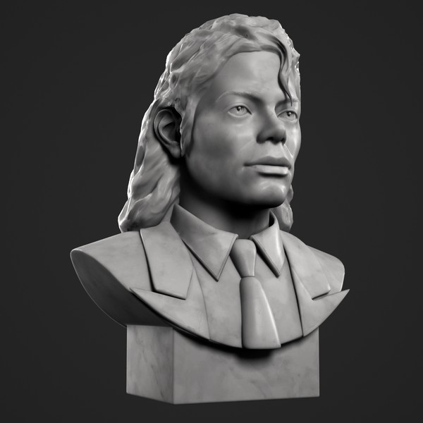 decorative bust michael jackson 3d model - Michael Jackson Bust by clay master