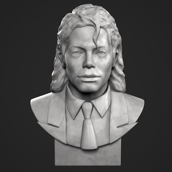 decorative bust michael jackson 3d model - Michael Jackson Bust by clay master